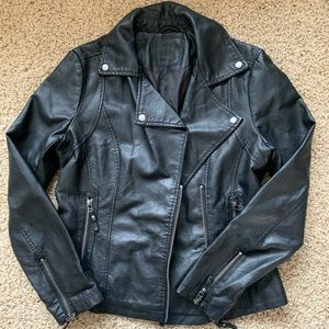 Max studio women’s faux leather jacket- polyester lining; unknown size